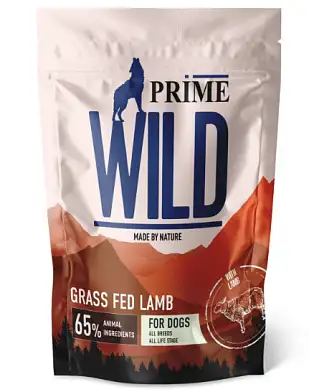 Prime Wild GF Grass Fed сухой беззерновой корм для взрослых собак и щенков всех пород, с ягненком