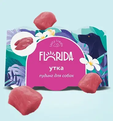 FLORIDA лакомство для собак Пудинг для собак с уткой