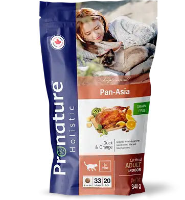 Pronature Holistic сухой корм для взрослых кошек, беззерновой, утка с апельсином 